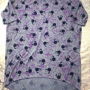 Lularoe unicorn Irma Minnie Mouse geometric purple
